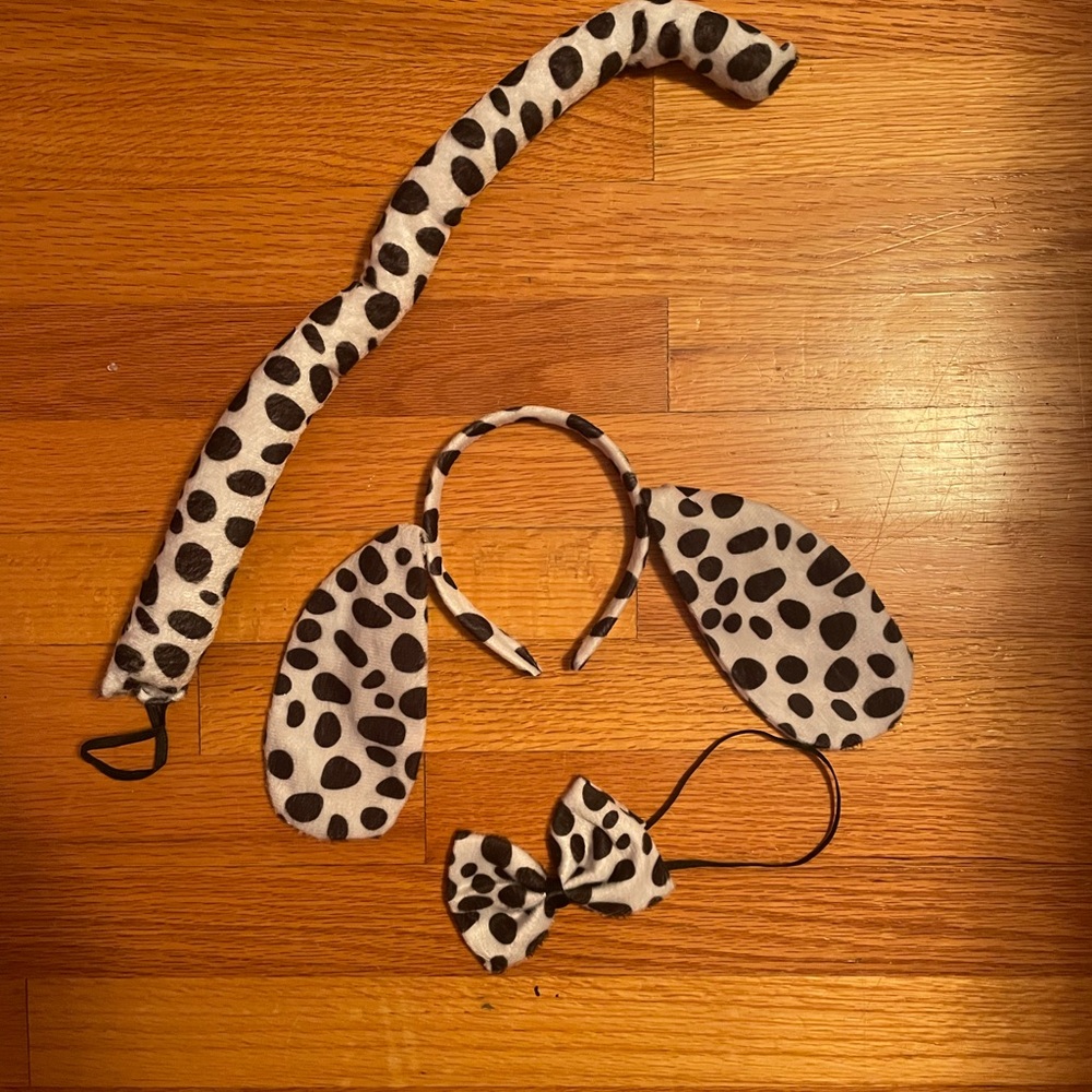 Dalmatian ears, tail, and bow tie